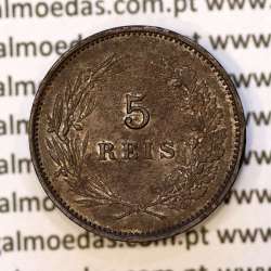 Portugal, 5 Reis 1897 bronze coin of King Carlos I, (VF+), World Coins Portugal KM 530