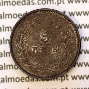 Portugal, 5 Reis 1897 bronze coin of King Carlos I, (VF+), World Coins Portugal KM 530