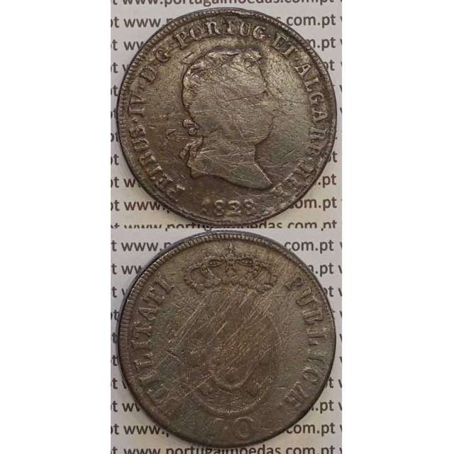 MOEDA "PATACO" 40 REIS BRONZE 1828 (BC) DATA SEM PONTOS