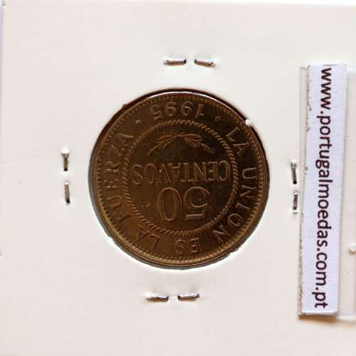 Bolívia 50 Centavos 1995 Inox, (Soberba), World Coins Bolivia KM 204