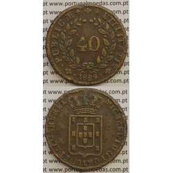 MOEDA PATACO (40 RÉIS) BRONZE 1829 (MBC) - D.MIGUEL I