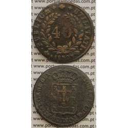MOEDA PATACO (40 RÉIS) BRONZE 1830 (MBC-) - D.MIGUEL I