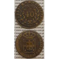 MOEDA PATACO (40 RÉIS) BRONZE 1830 (MBC-) - D.MIGUEL I