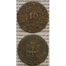 MOEDA PATACO (40 RÉIS) BRONZE 1830 (MBC) - D.MIGUEL I