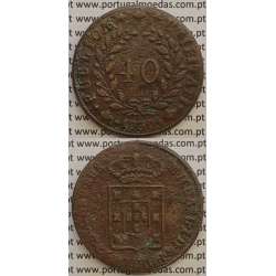 MOEDA PATACO (40 RÉIS) BRONZE 1830 (MBC-) - D.MIGUEL I