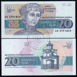 Bulgária - Nota de 20 Leva 1991 (Não Circulada) - Pick 100