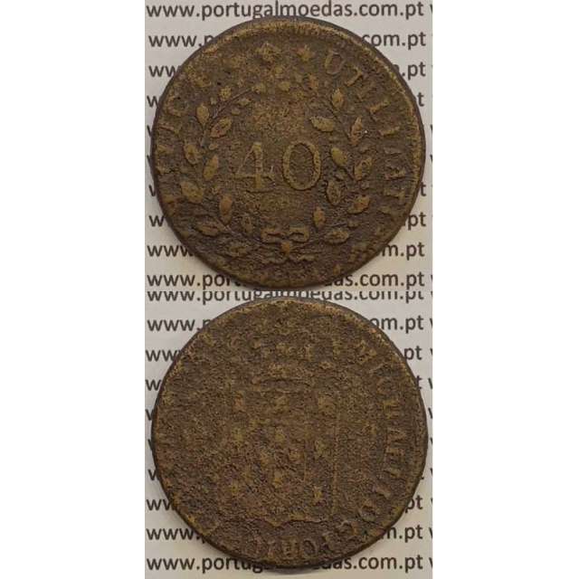 MOEDA PATACO (40 RÉIS) BRONZE 1831 (BC) - DISCO FINO - D.MIGUEL I