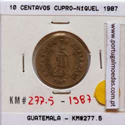 Guatemala 10 centavos 1987 Copper-Nickel, (VF), World Coins Guatemala KM 277.5