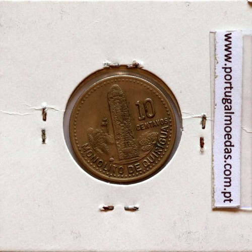 Guatemala, 10 centavos 1987 cupro-níquel, (MBC), World Coins Guatemala KM 277.5