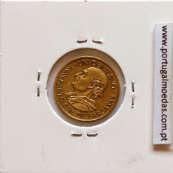 Guatemala, 1 centavo 1966 latão, Erro Cunhagem com Eixo Deslocado, (Bela/Soberba), World Coins Guatemala KM 265