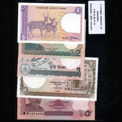 BANGLADESH - BATCH OF 5 DIFFERENT BANKNOTES- SERIES 1991-2011 (UNCIRCULATED)