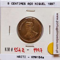 Haiti, 5 Centimes 1997 Nickel Plated Steel, (UNC), World Coins Haiti KM 154a