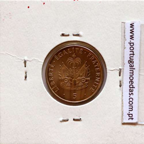 Haiti, 5 Centimes 1997 Nickel Plated Steel, (UNC), World Coins Haiti KM 154a