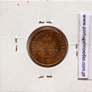 Haiti, 5 Centimes 1997 Nickel Plated Steel, (UNC), World Coins Haiti KM 154a