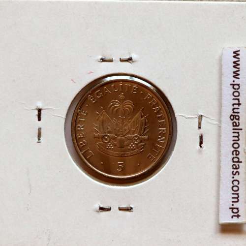 Haiti, 5 Centimes 1997 Nickel Plated Steel, (UNC), World Coins Haiti KM 154a