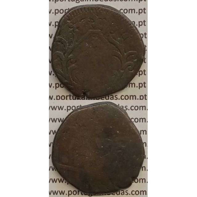 MOEDA MEIA TANGA (30 RÉIS) COBRE (BC) - D.MIGUEL I CUNHADA SOBRE 30 RÉIS DE D.JOSÉ I