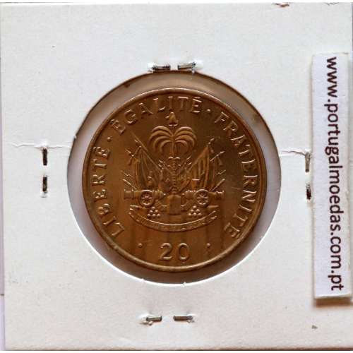 Haiti, 20 Centimes 1991 Copper-nickel, (UNC), World Coins Haiti KM 152