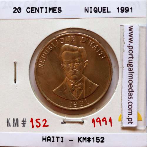 Haiti, 20 Centimes 1991 Cuproníquel, (Soberba), World Coins Haiti KM 152