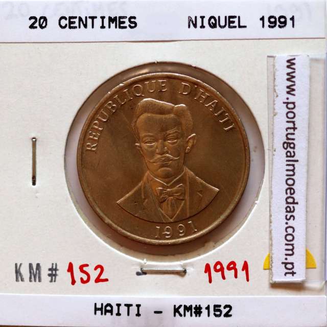Haiti, 20 Centimes 1991 Copper-nickel, (UNC), World Coins Haiti KM 152