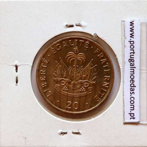 Haiti, 20 Centimes 1991 Copper-nickel, (UNC), World Coins Haiti KM 152