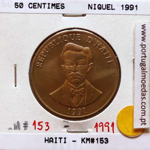 Haiti, 50 Centimes 1991 Copper-nickel, (UNC), World Coins Haiti KM 153
