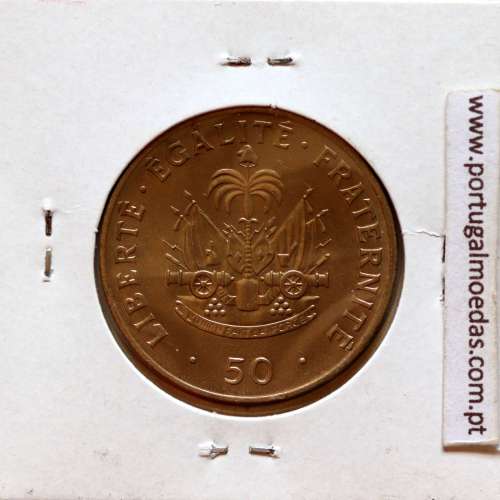 Haiti, 50 Centimes 1991 Copper-nickel, (UNC), World Coins Haiti KM 153