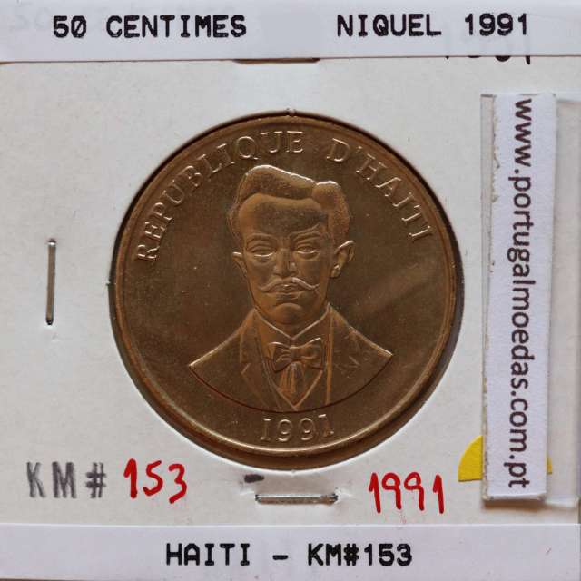 Haiti, 50 Centimes 1991 Copper-nickel, (UNC), World Coins Haiti KM 153