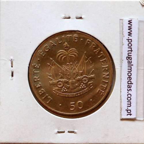 Haiti, 50 Centimes 1991 Copper-nickel, (UNC), World Coins Haiti KM 153