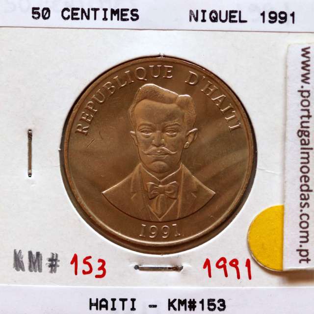 Haiti, 50 Centimes 1991 Copper-nickel, (UNC), World Coins Haiti KM 153
