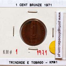 Trinidad and Tobago, 1 Cent 1971 Bronze, (VF), World Coins Trinidad and Tobago KM 1