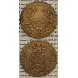 MOEDA PATACO (40 RÉIS) BRONZE 1830 (MBC) - D.MIGUEL I