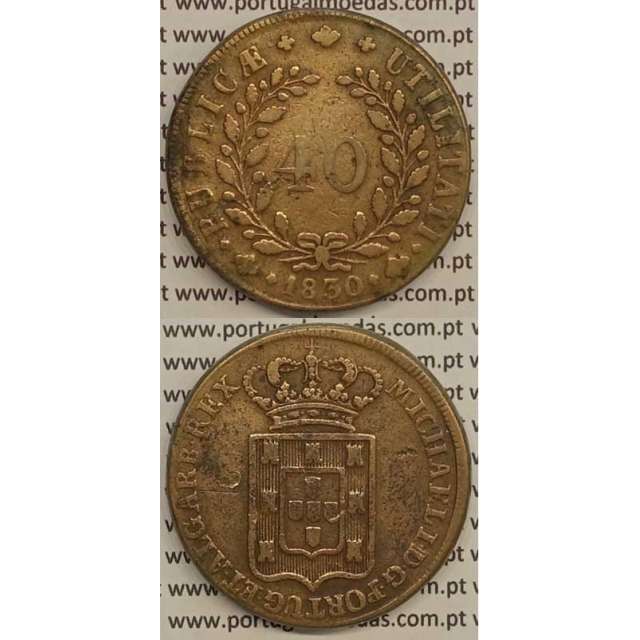 MOEDA PATACO (40 RÉIS) BRONZE 1830 (MBC) - D.MIGUEL I