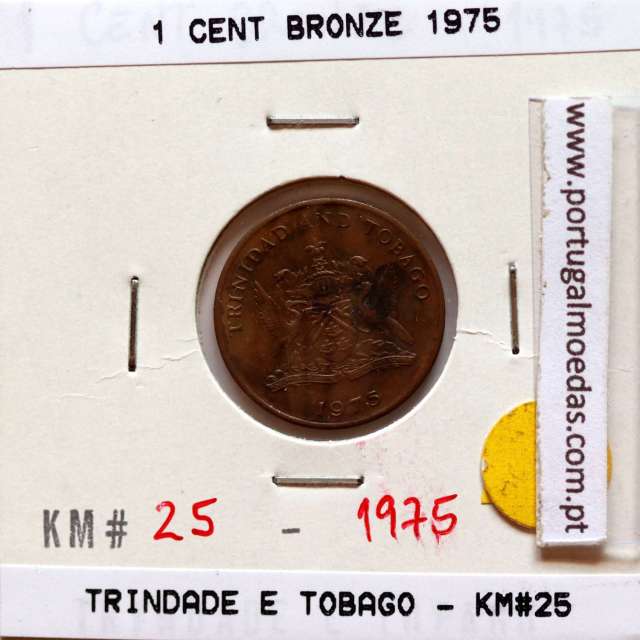 Trinidad and Tobago, 1 Cent 1975 Bronze, (XF), World Coins Trinidad and Tobago KM 25