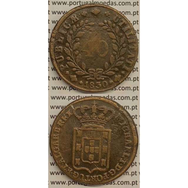 MOEDA PATACO (40 RÉIS) BRONZE 1830 (MBC) - D.MIGUEL I