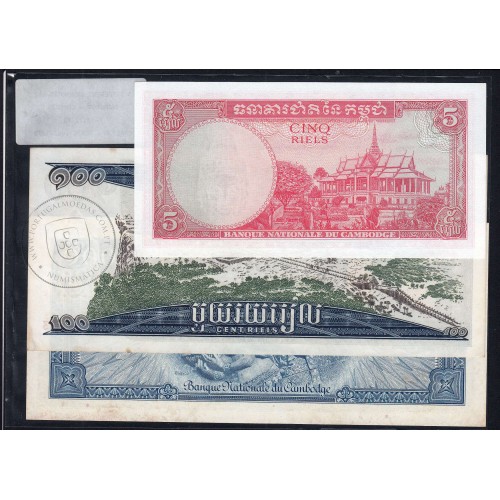 Cambodia - Lot of 3 Different Banknotes - Series 1962-1972 (Uncirculated)
