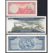 Cambodia - Lot of 3 Different Banknotes - Series 1962-1972 (Uncirculated)