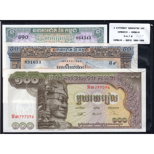 Lot of 3 Different Banknotes - Series 1956-1972 (Uncirculated)