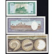 Lot of 3 Different Banknotes - Series 1956-1972 (Uncirculated)