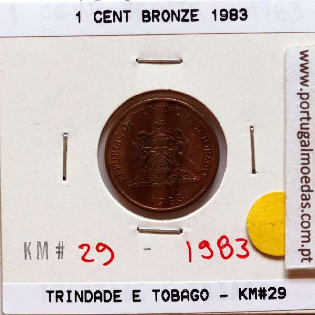 Trindade e Tobago, 1 Cent 1983 Bronze, (Bela), World Coins Trinidad and Tobago KM 29