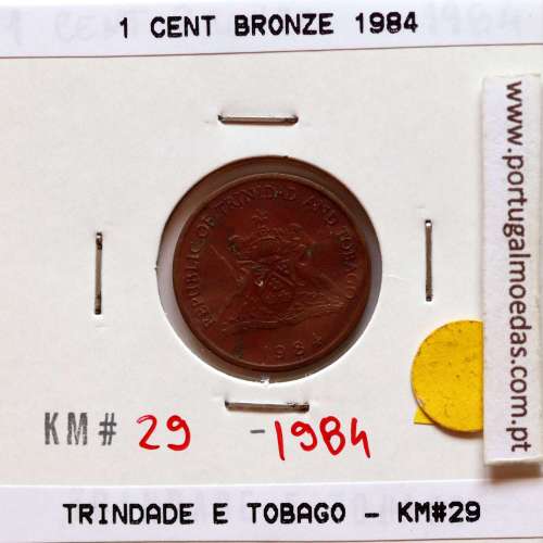 Trindade e Tobago, 1 Cent 1984 Bronze, (MBC), World Coins Trinidad and Tobago KM 29
