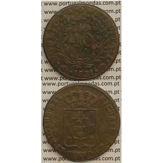 MOEDA PATACO (40 RÉIS) BRONZE 1831 (BC) - D.MIGUEL I