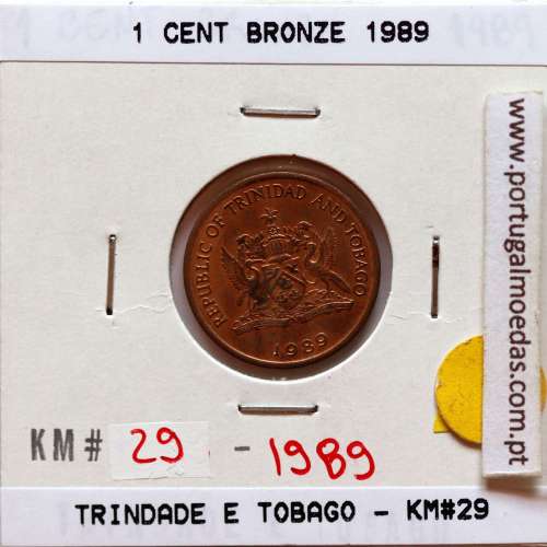 Trindade e Tobago, 1 Cent 1989 Bronze, (Soberba), World Coins Trinidad and Tobago KM 29