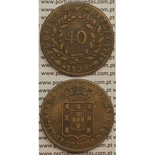 MOEDA PATACO (40 RÉIS) BRONZE 1832 (MBC) - D.MIGUEL I