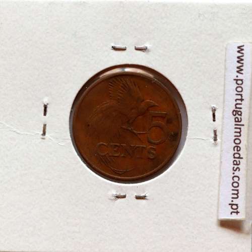 Trinidad and Tobago, 5 Cents 1980 Bronze, (VF), World Coins Trinidad and Tobago KM 30