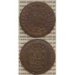 MOEDA PATACO (40 RÉIS) BRONZE 1833 (BC) - CASTELOS 2 x 2,5 - D.MIGUEL I