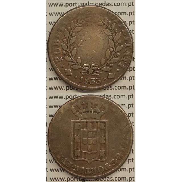 MOEDA PATACO (40 RÉIS) BRONZE 1833 (BC) - D.MIGUEL I