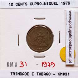 Trinidad and Tobago, 10 Cents 1979 Copper-nickel , (VF), World Coins Trinidad and Tobago KM 31