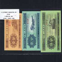 China - Lote de 3 Notas Diferentes-Serie 1953 (Não Circuladas)