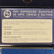 BNC, moedas da XVII Exposição Europeia 1983,  500$00, 750$00 e 1000$00, Carteira da INCM em PVC Azul Escuro legendada a dourado