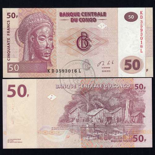 Congo - Nota de 50 Francs 2013 (Não Circulada) - Pick 97